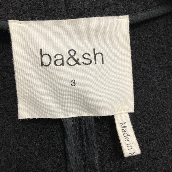 BA&SH BLACK NOIR MANTEAU CLIF WOOL LADY COAT - Picture 4 of 8